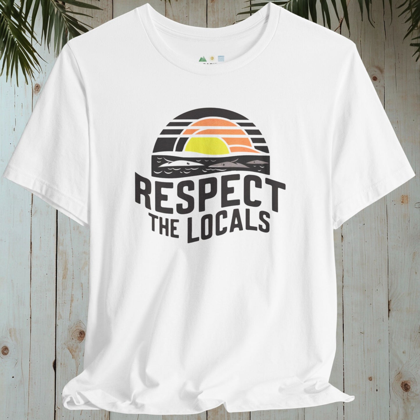 RESPECT THE LOCALS RETRO WOODBLOCK SUNSET CLASSIC TEE