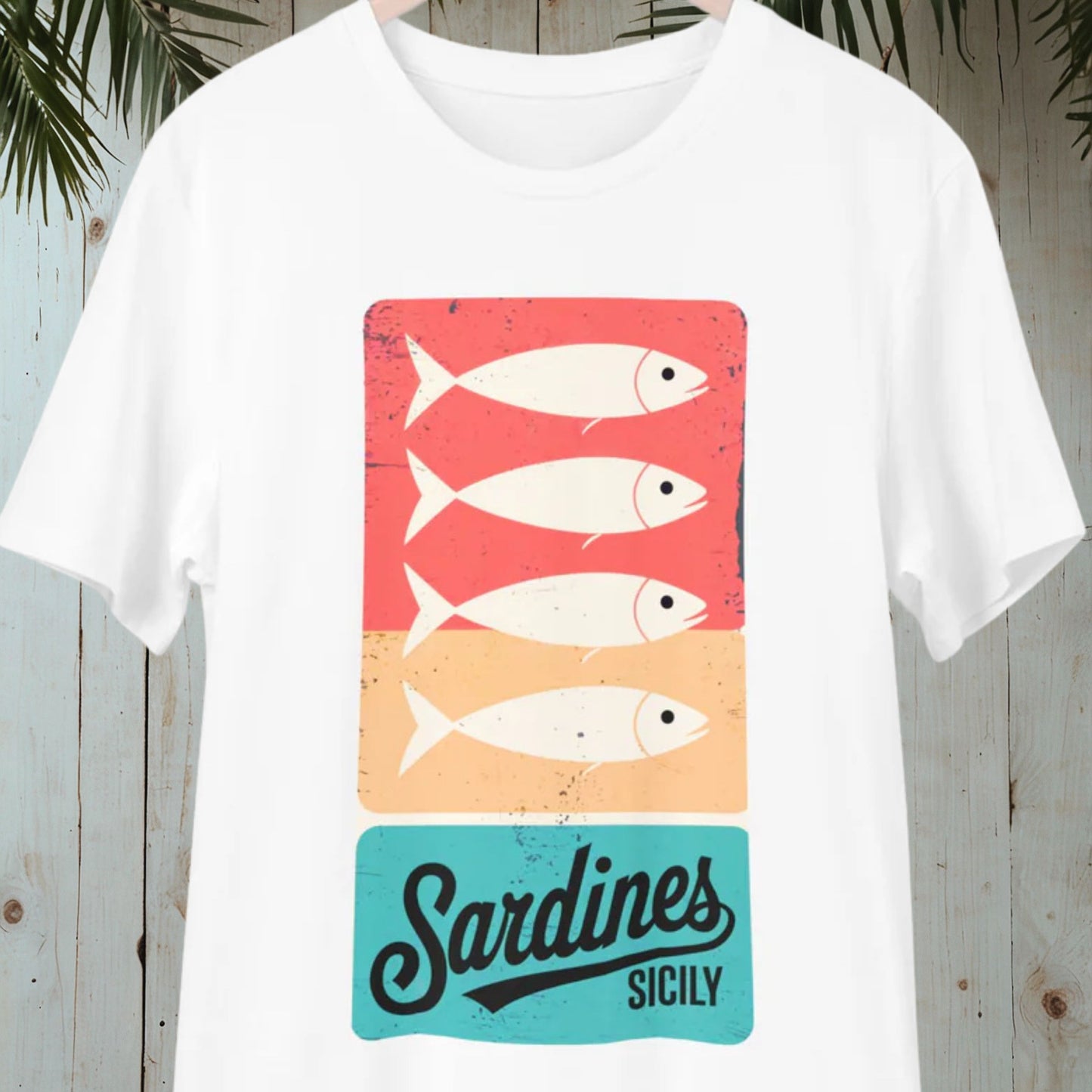 Sardines Sicily Retro Organic T-shirt