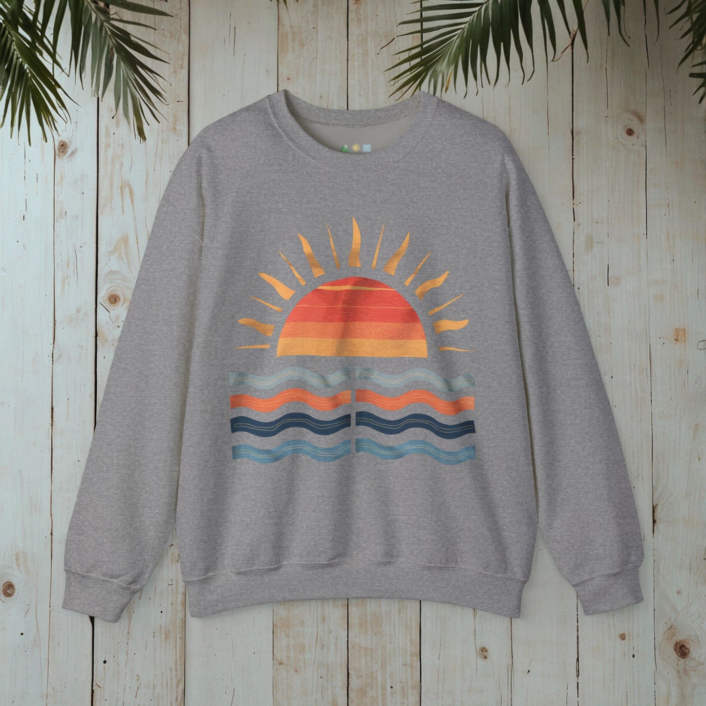 RETRO SUNSET Heavy Blend™ Crewneck Sweatshirt