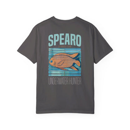 SPEARO UW HUNTER FISH WOODBLOCK GARMENT-DYED TEE