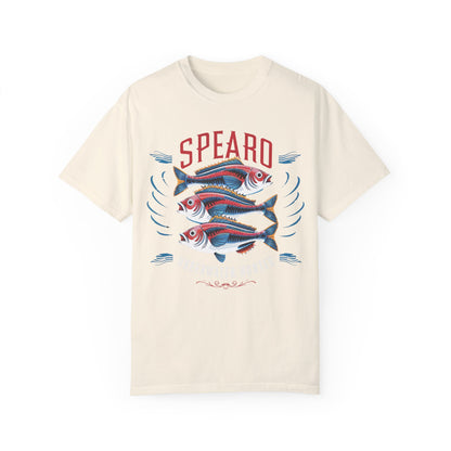 SPEARO WOODBLOCK FISH GARMENT-DYED TEE