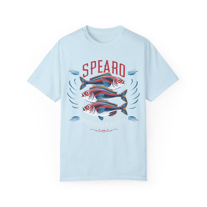 SPEARO WOODBLOCK FISH GARMENT-DYED TEE