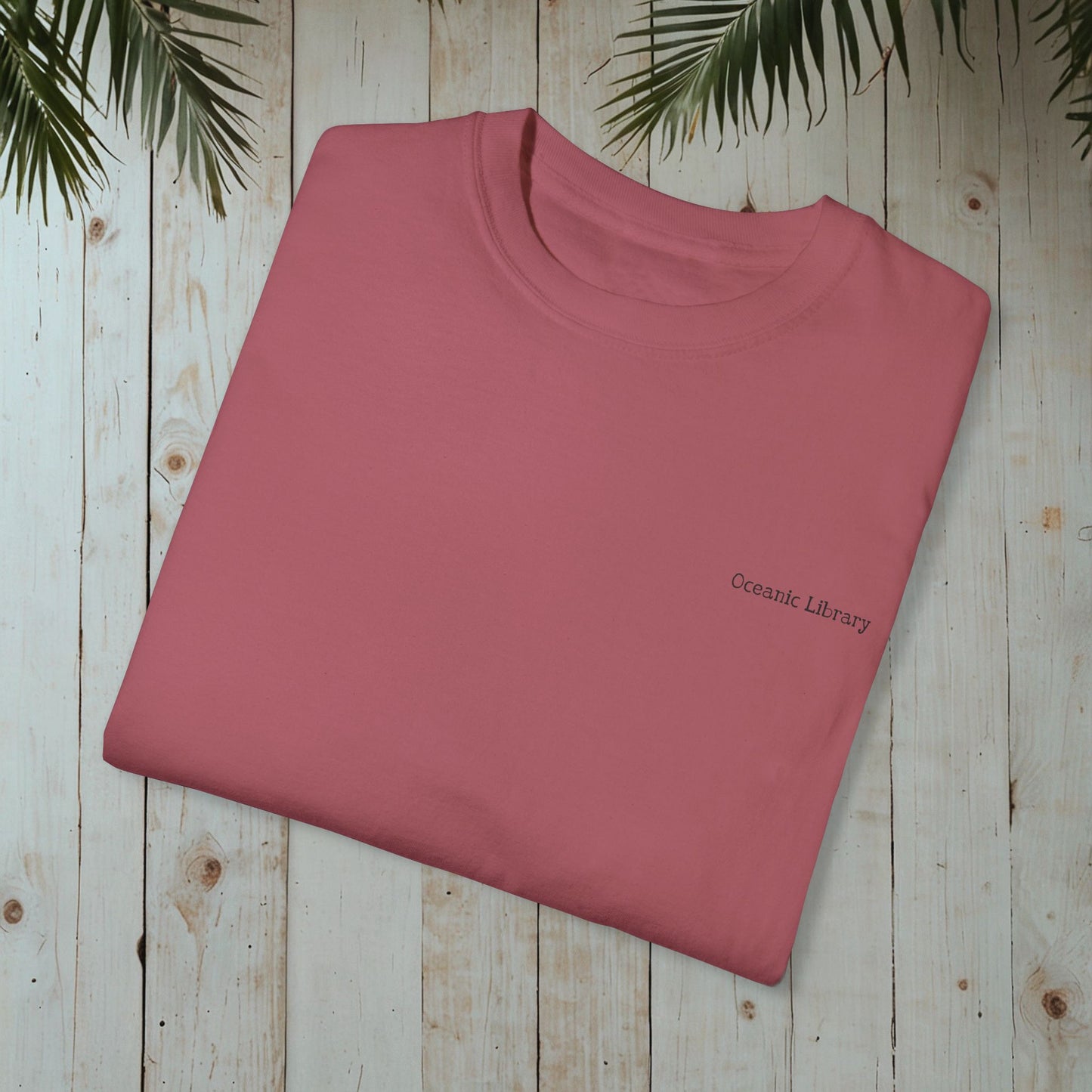 WATERLILY OCEANIC LIBRARY RETRO GARMENT-DYED TEE