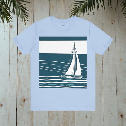 SAILBOAT RETRO BLUE NAUTICAL COLLECTION CLASSIC TEE