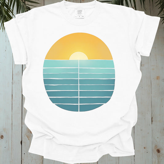 RETRO SUNSET OCEAN GARMENT-DYED TEE