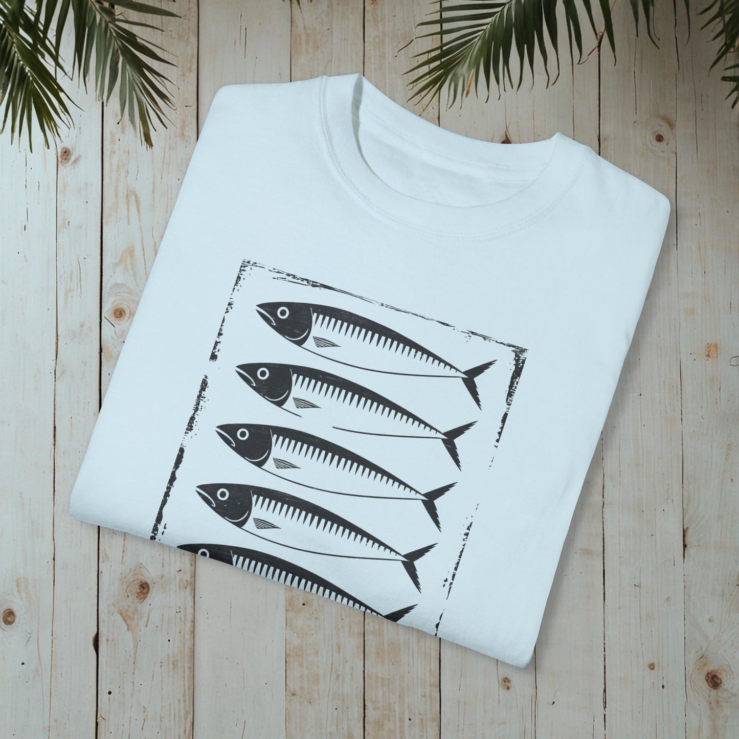 WOODBLOCK FISH PARADE 2 GARMENT-DYED TEE