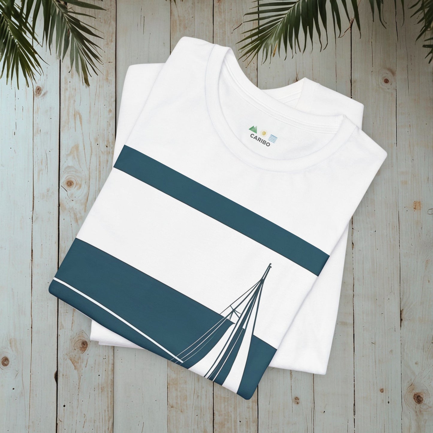 SAILBOAT RETRO BLUE NAUTICAL COLLECTION CLASSIC TEE