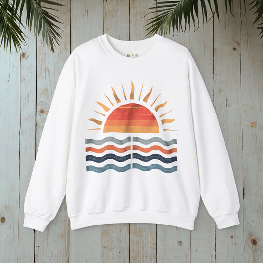 RETRO SUNSET Heavy Blend™ Crewneck Sweatshirt