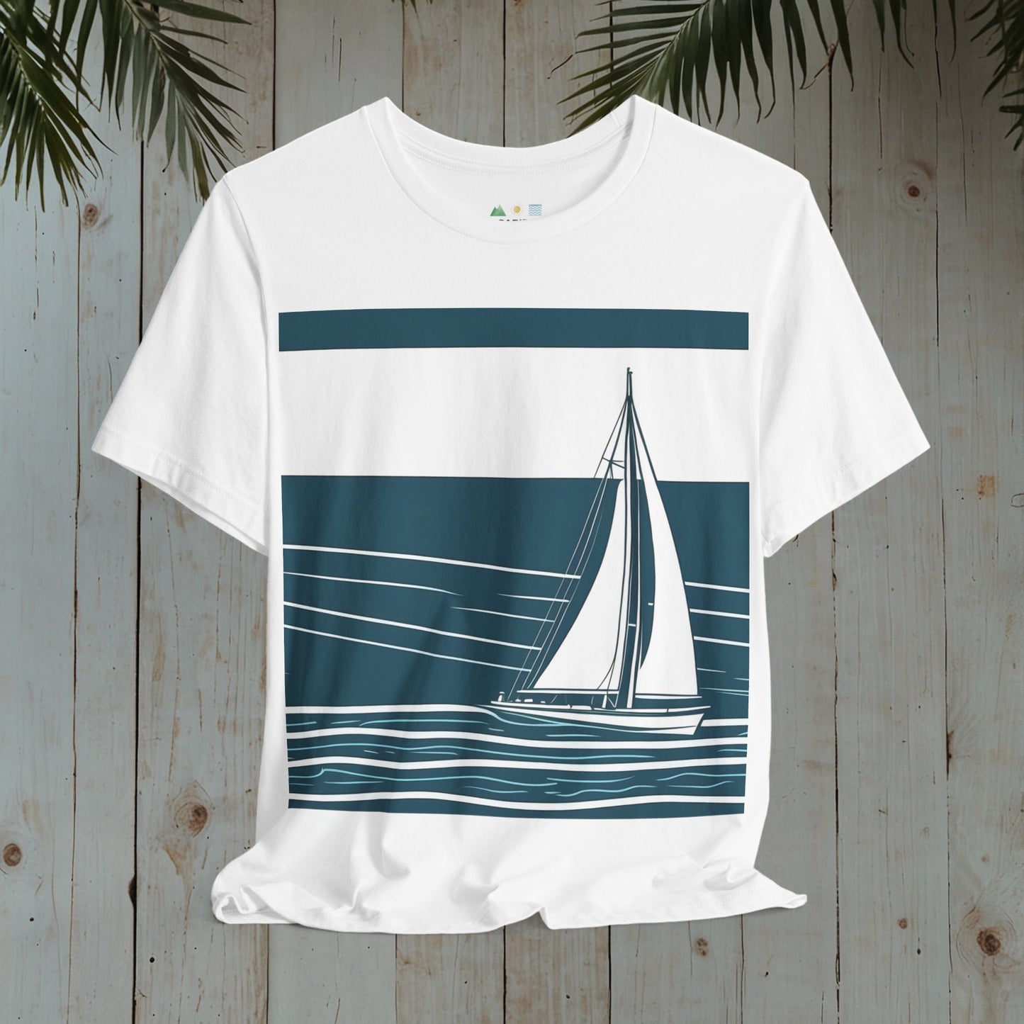 SAILBOAT RETRO BLUE NAUTICAL COLLECTION CLASSIC TEE