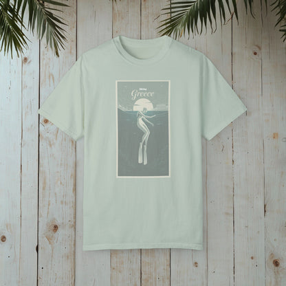 DIVING GREECE RETRO GARMENT-DYED TEE