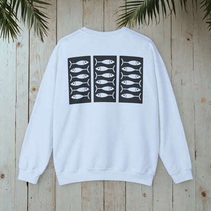 Woodblock Sardines Heavy Blend™ Crewneck Sweatshirt