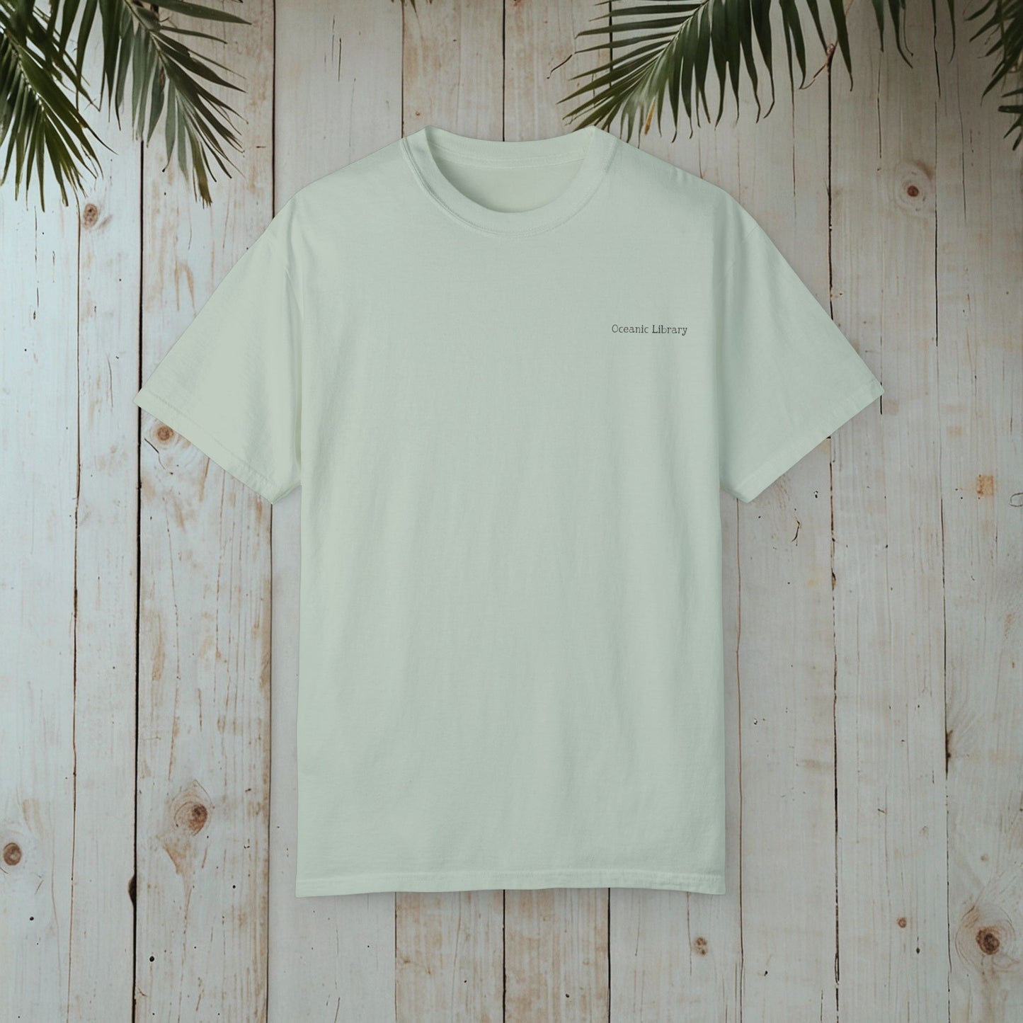 WATERLILY OCEANIC LIBRARY RETRO GARMENT-DYED TEE