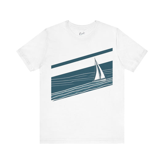 SAILBOAT RETRO BLUE NAUTICAL COLLECTION CLASSIC TEE