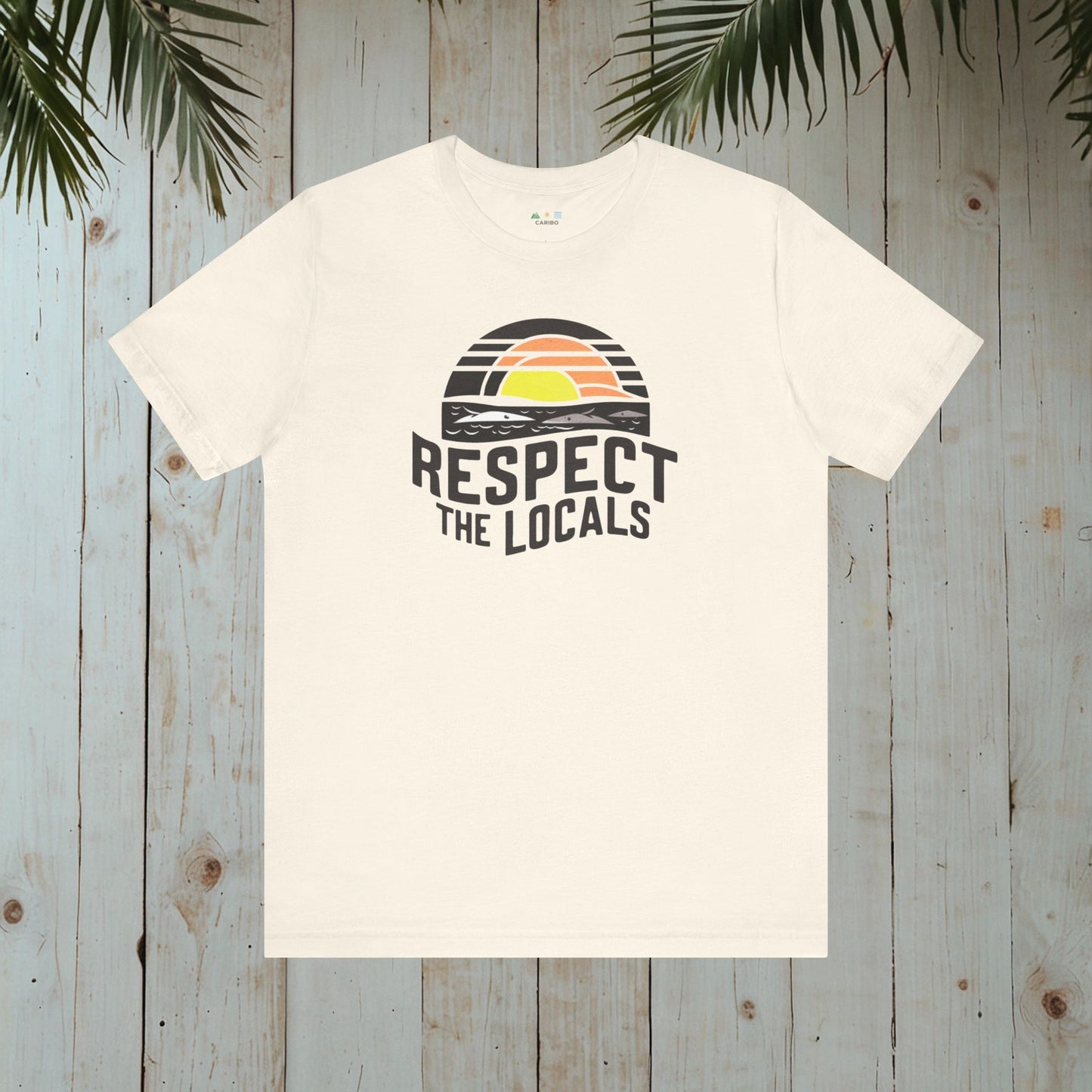 RESPECT THE LOCALS RETRO WOODBLOCK SUNSET CLASSIC TEE