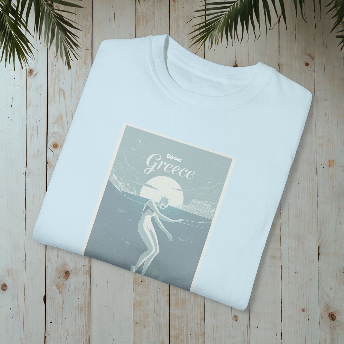 DIVING GREECE RETRO GARMENT-DYED TEE