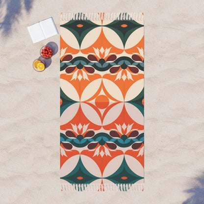 Boho Beach Cloth Retro Lily Pattern