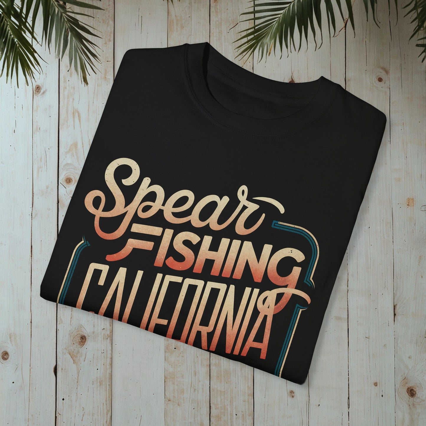 SPEARFISHING CALIFORNIA RETRO WAVE GARMENT-DYED TEE