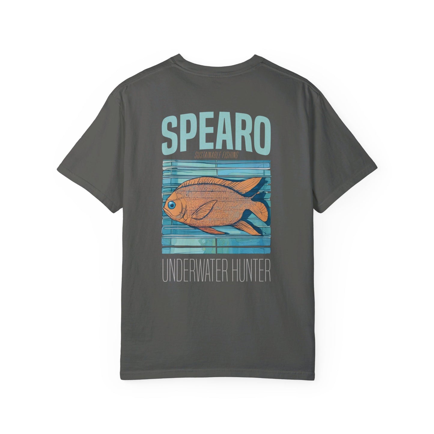 SPEARO UW HUNTER FISH WOODBLOCK GARMENT-DYED TEE