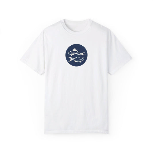 FISHES WOODBLOCK RETRO GARMENT-DYED TEE