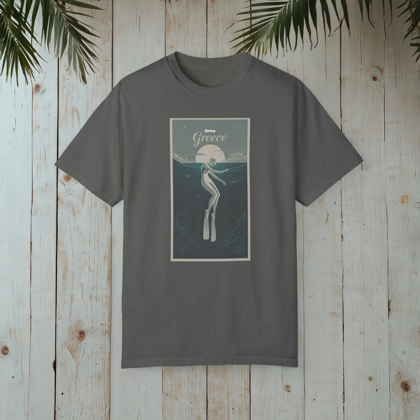 DIVING GREECE RETRO GARMENT-DYED TEE