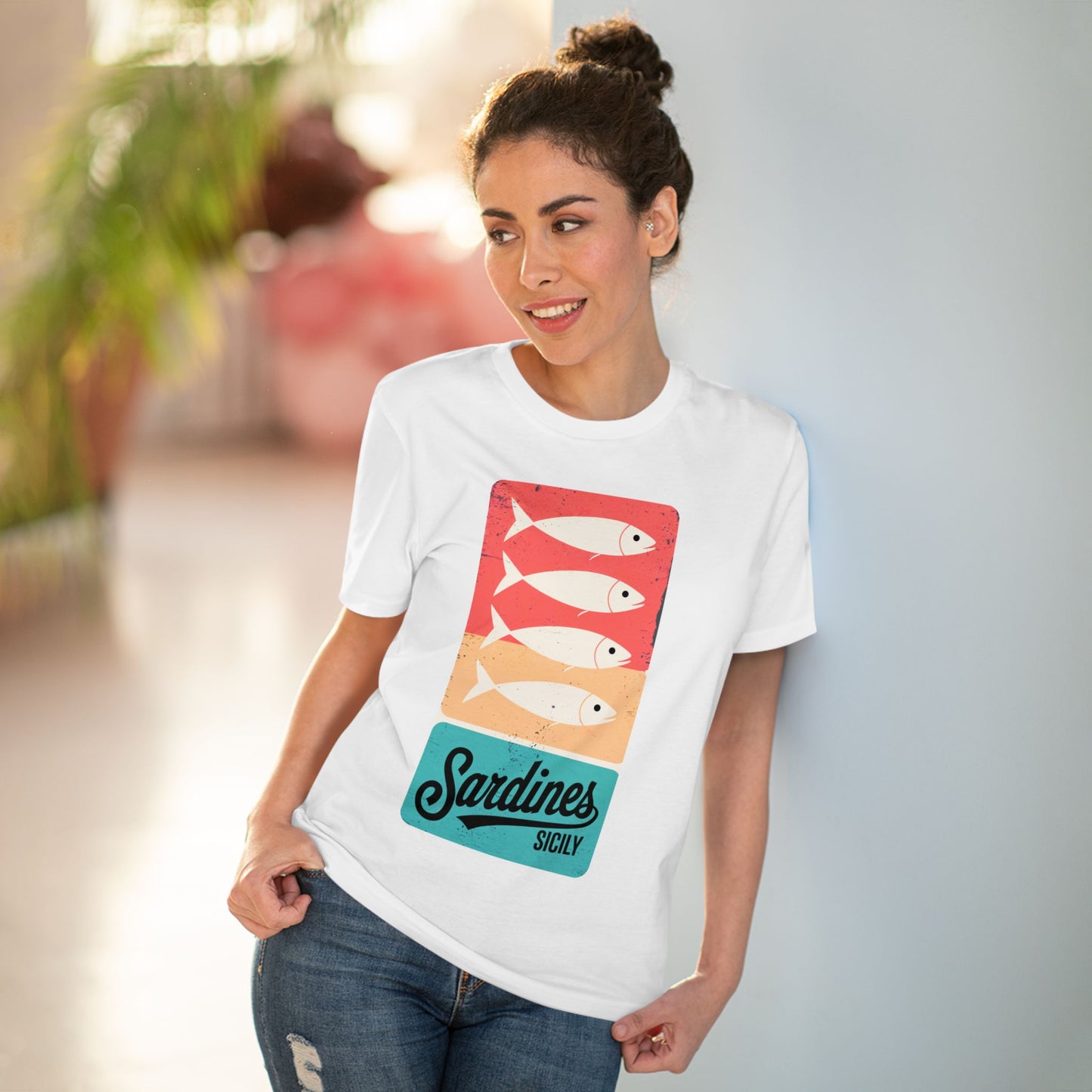 Sardines Sicily Retro Organic T-shirt