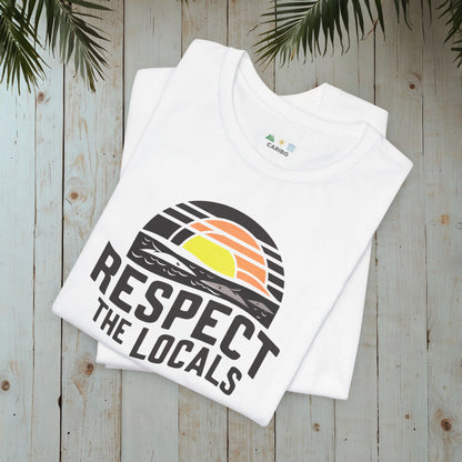 RESPECT THE LOCALS RETRO WOODBLOCK SUNSET CLASSIC TEE