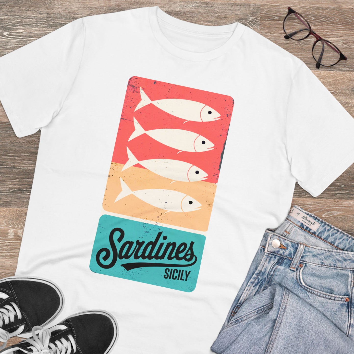 Sardines Sicily Retro Organic T-shirt