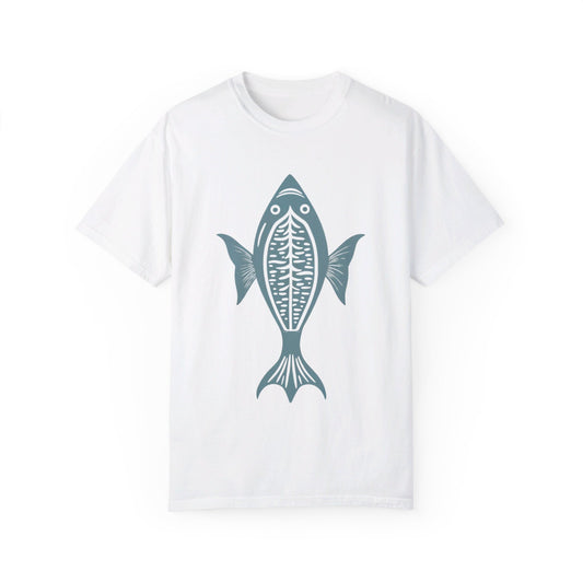 FISH WOODBLOCK RETRO GARMENT-DYED TEE