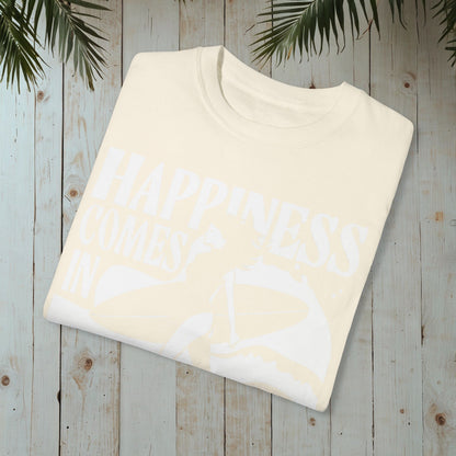 HAPPINESS COMES IN WAVES RETRO SURFERGIRL GARMENT-DYED TEE