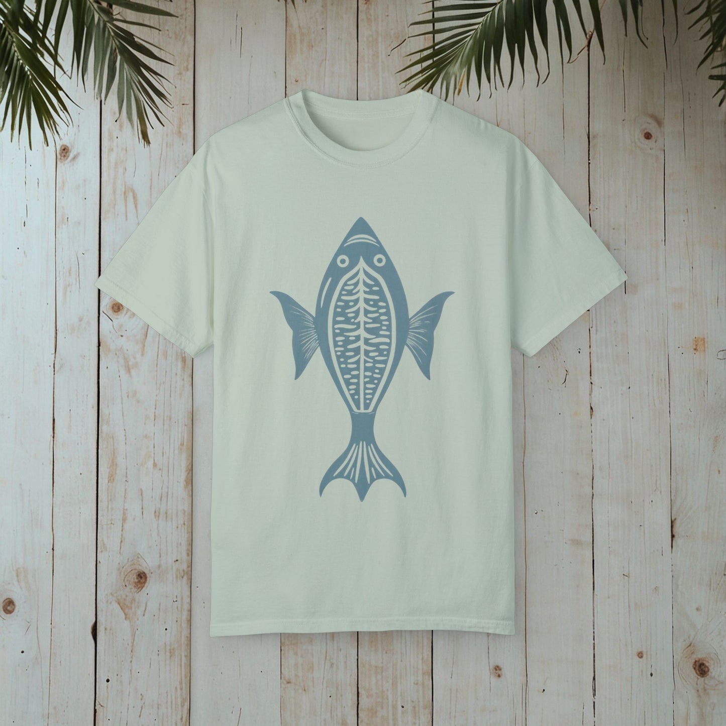 FISH WOODBLOCK RETRO GARMENT-DYED TEE