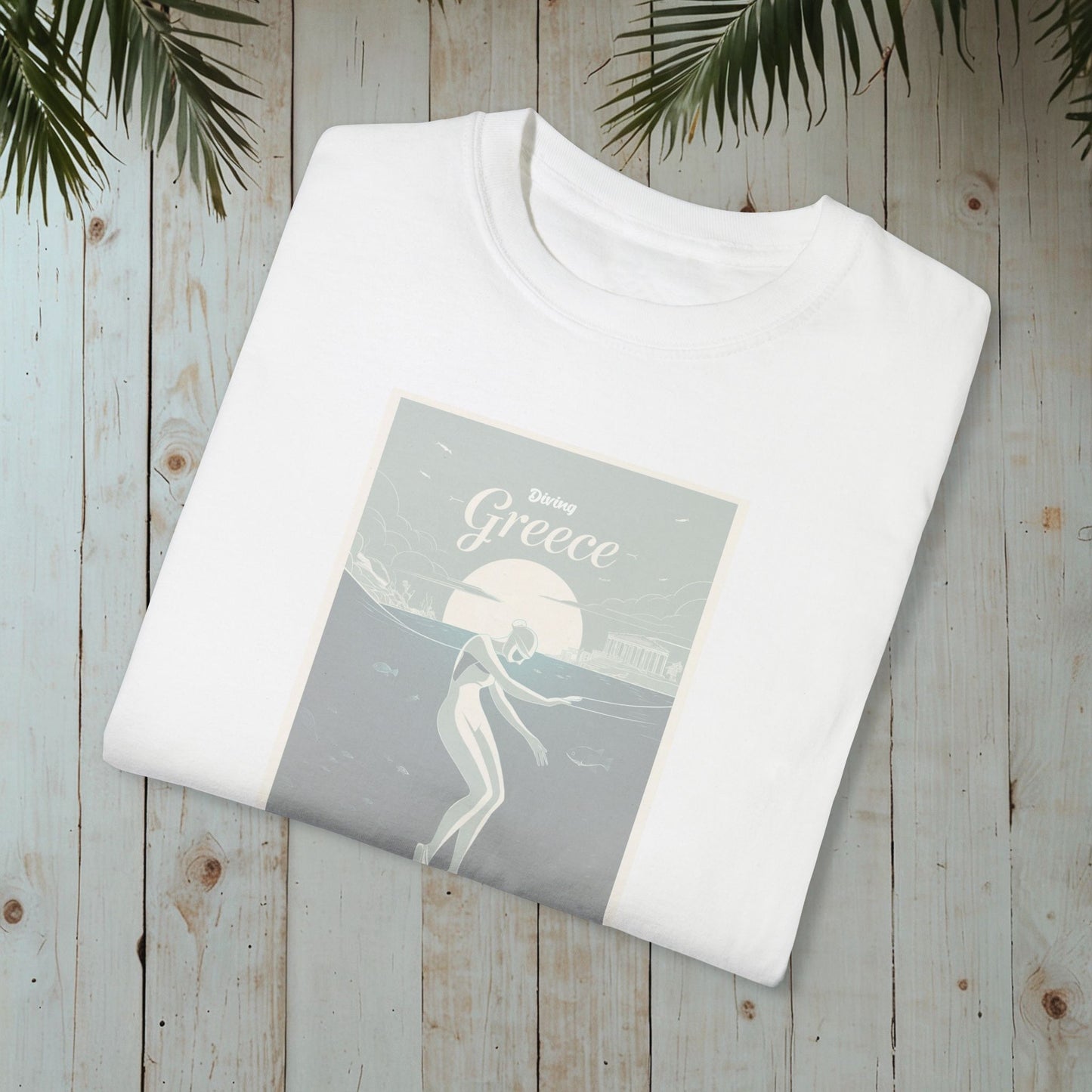 DIVING GREECE RETRO GARMENT-DYED TEE