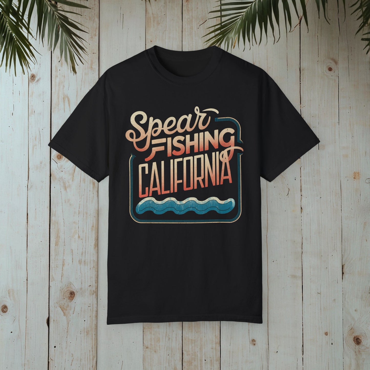 SPEARFISHING CALIFORNIA RETRO WAVE GARMENT-DYED TEE