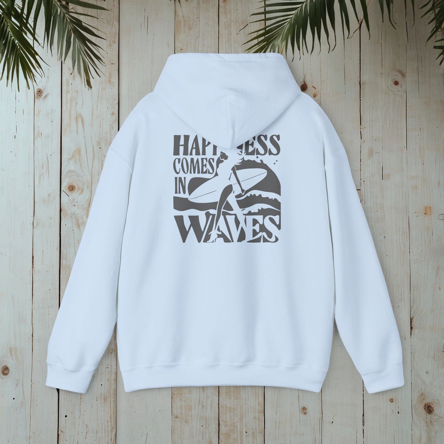 HAPPINESS COMES IN WAVES Heavy Blend™ Hooded Sweatshirt