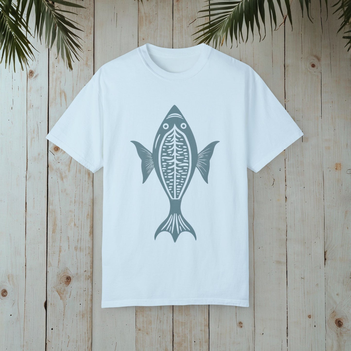 FISH WOODBLOCK RETRO GARMENT-DYED TEE