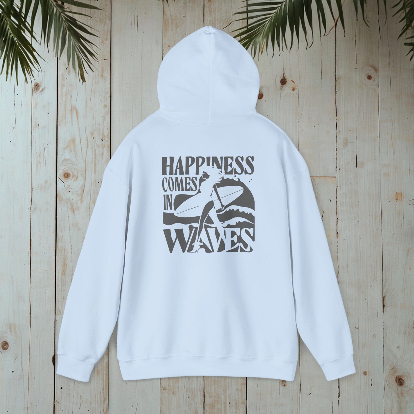 HAPPINESS COMES IN WAVES Heavy Blend™ Hooded Sweatshirt