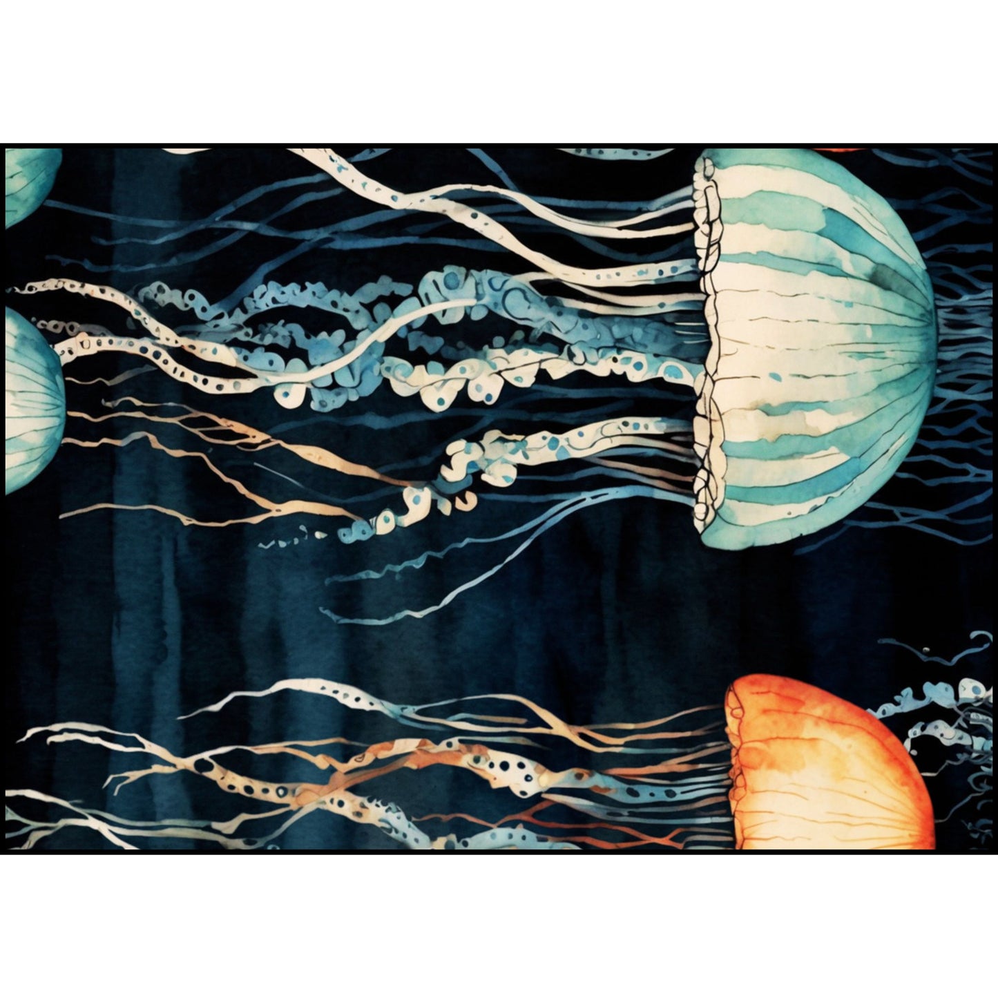 Jellyfish Vintage Nautical, Beach House Blanket, Coastal Room Decor, Maritime Ocean Inspired WOVEN BLANKET