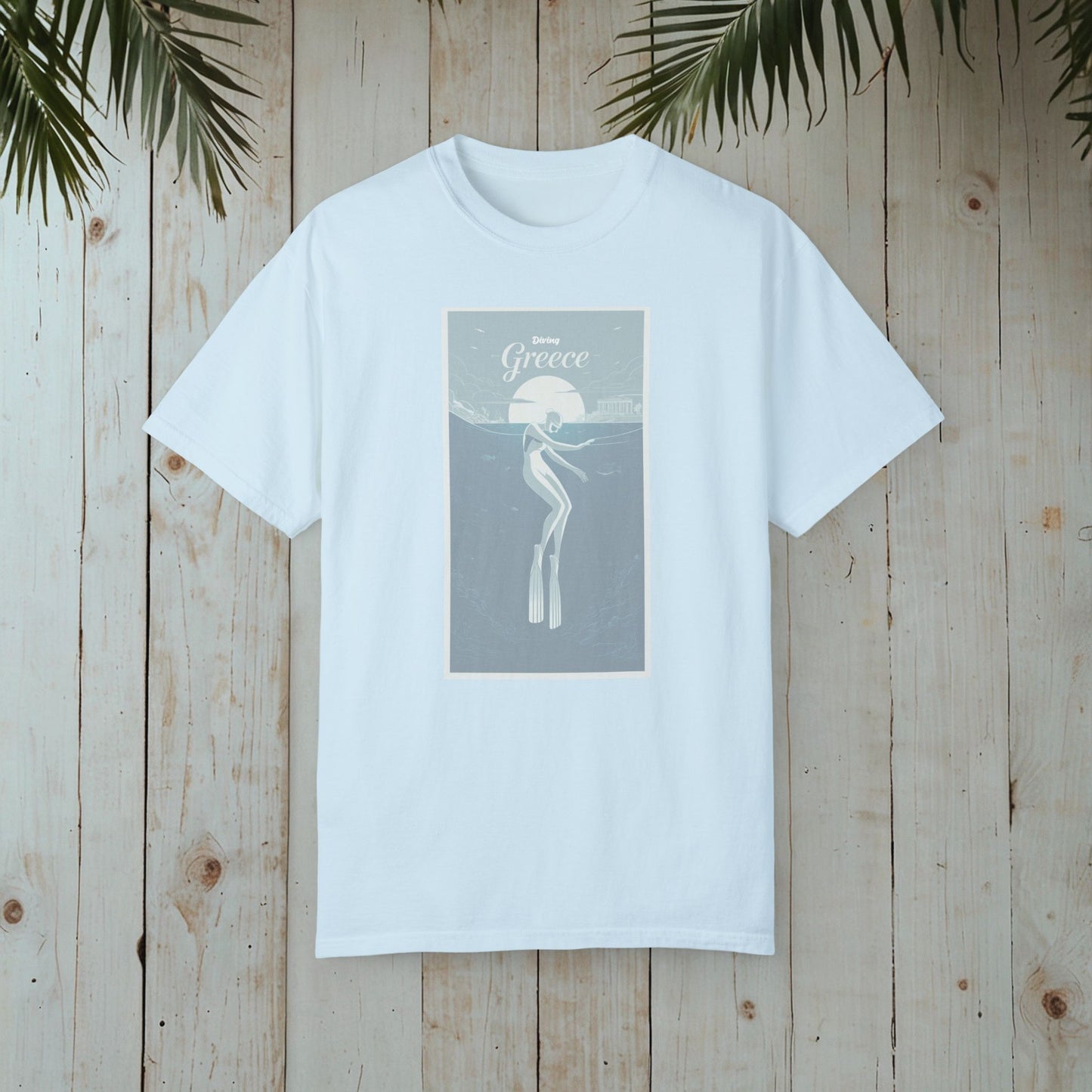 DIVING GREECE RETRO GARMENT-DYED TEE