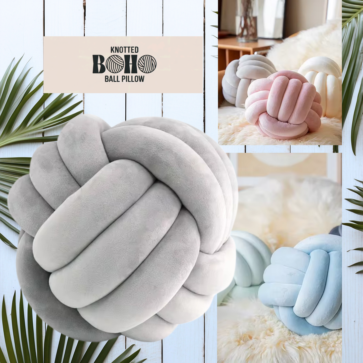 Knotted Boho Ball Pillow