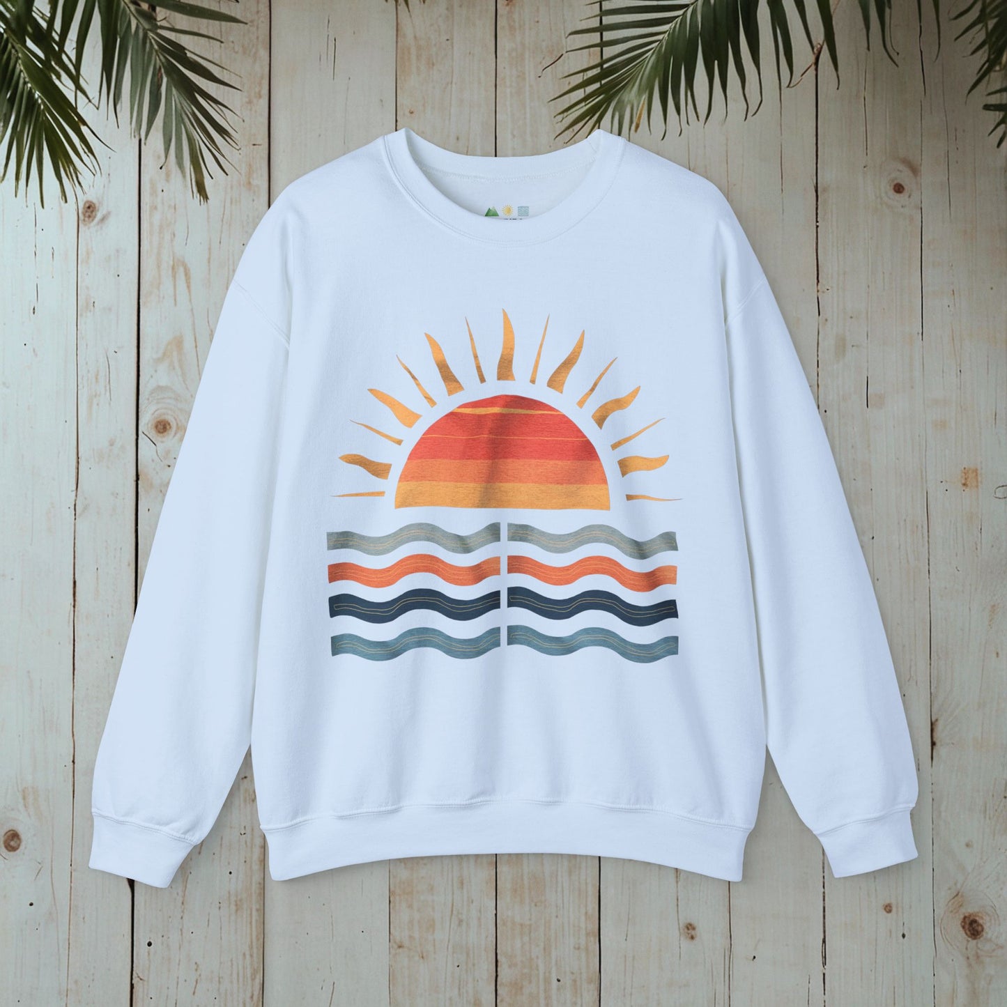 RETRO SUNSET Heavy Blend™ Crewneck Sweatshirt