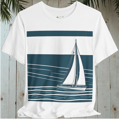 SAILBOAT RETRO BLUE NAUTICAL COLLECTION CLASSIC TEE