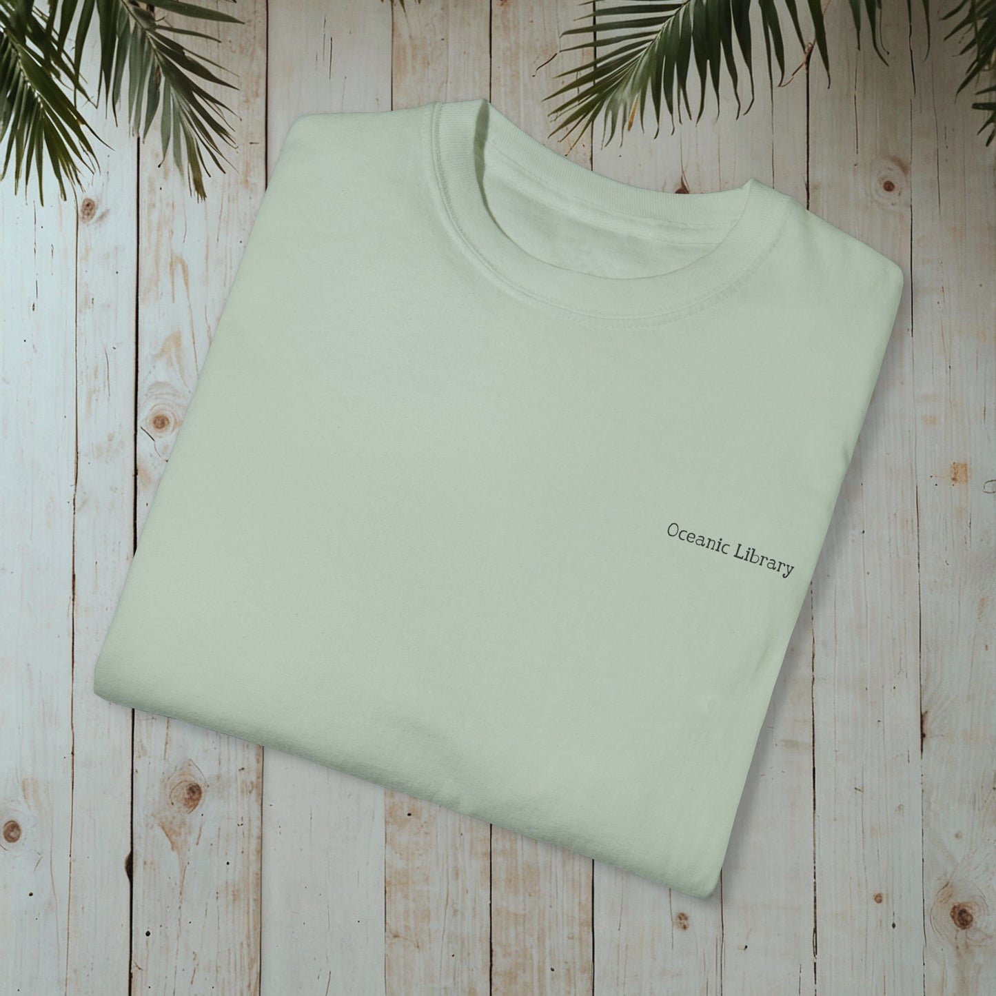 WATERLILY OCEANIC LIBRARY RETRO GARMENT-DYED TEE