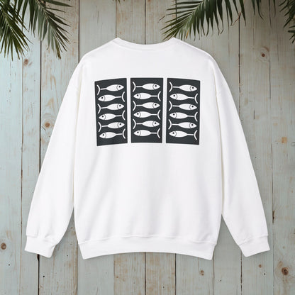 Woodblock Sardines Heavy Blend™ Crewneck Sweatshirt