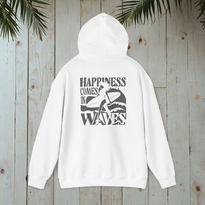 HAPPINESS COMES IN WAVES Heavy Blend™ Hooded Sweatshirt