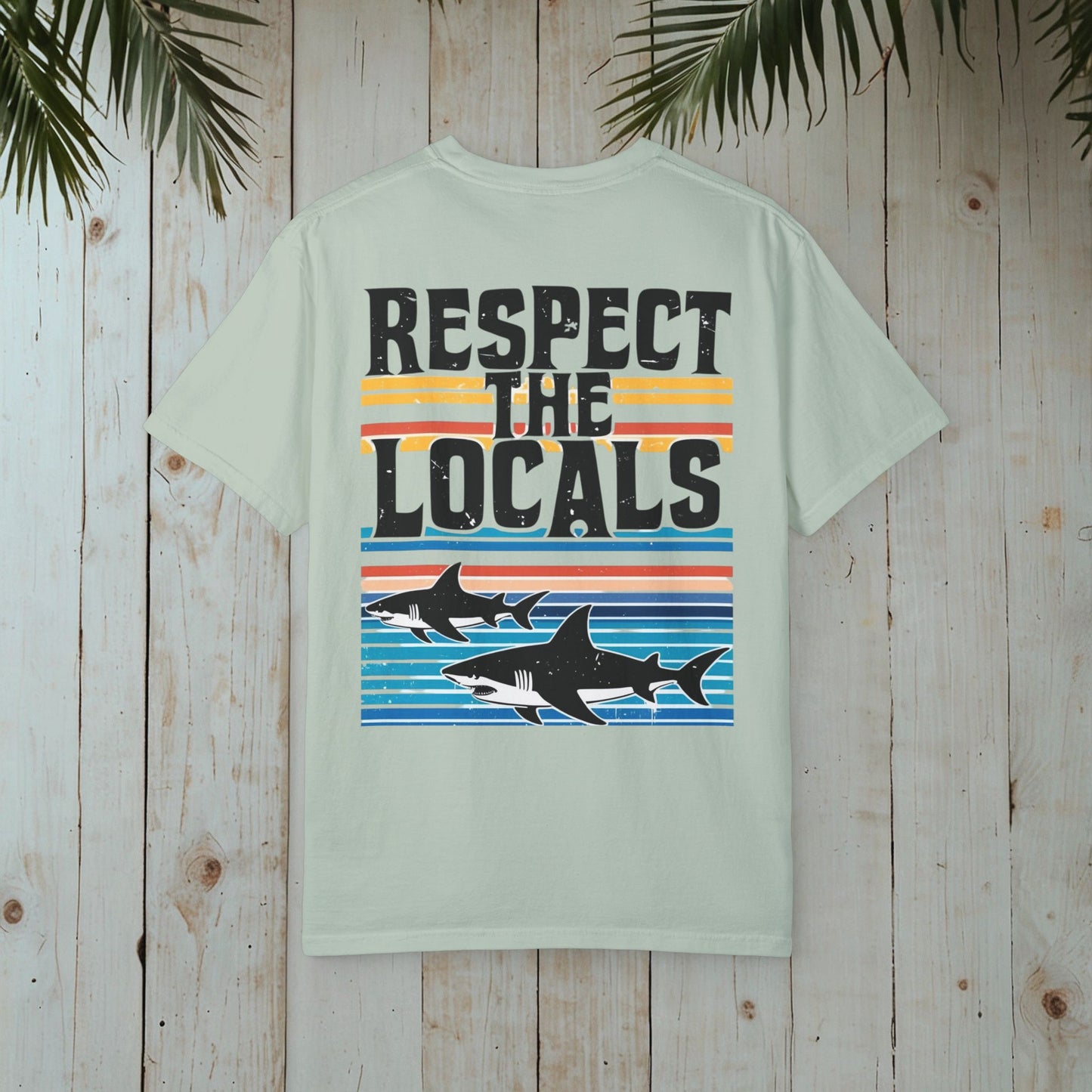 RESPECT THE LOCALS SHARKS GARMENT-DYED TEE