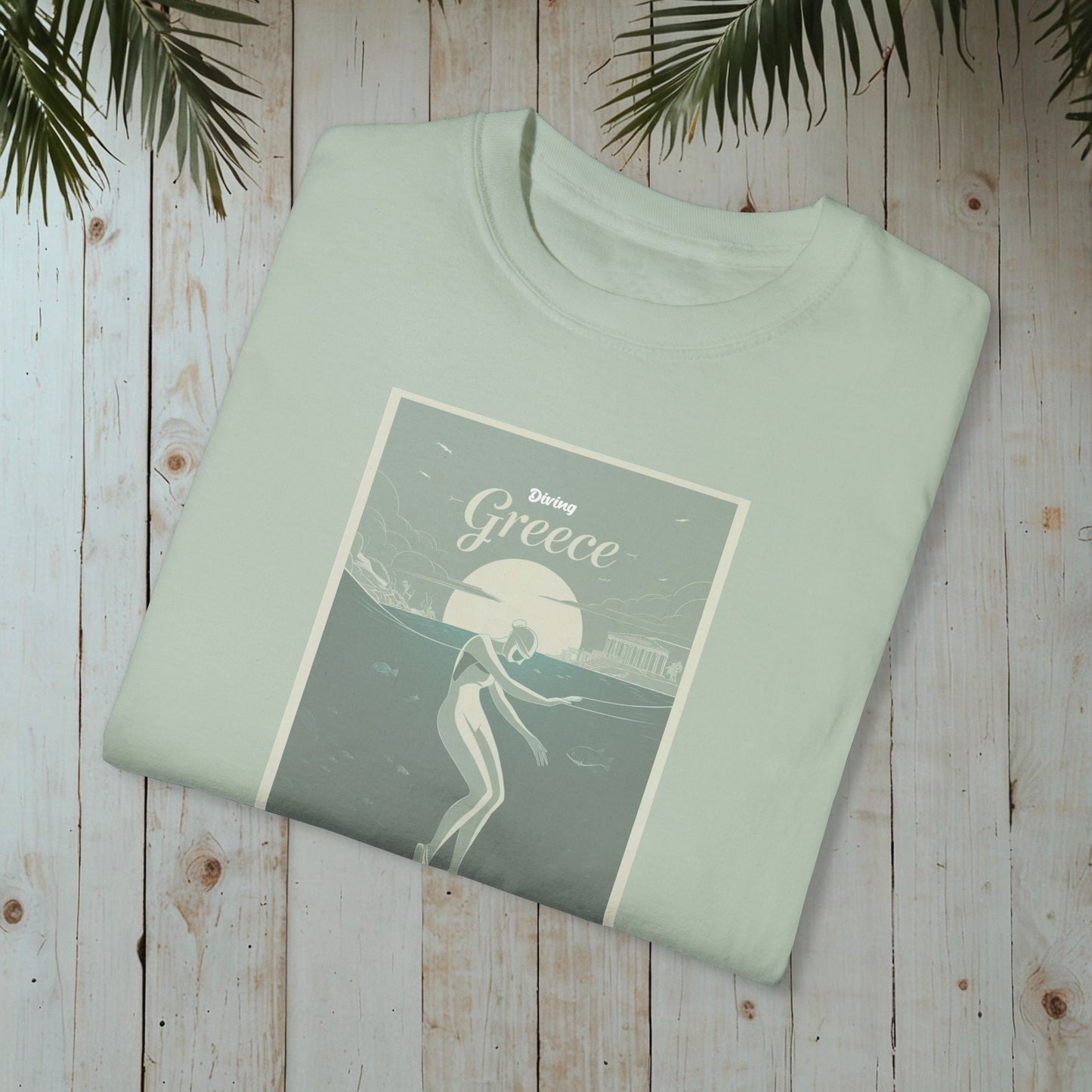 DIVING GREECE RETRO GARMENT-DYED TEE