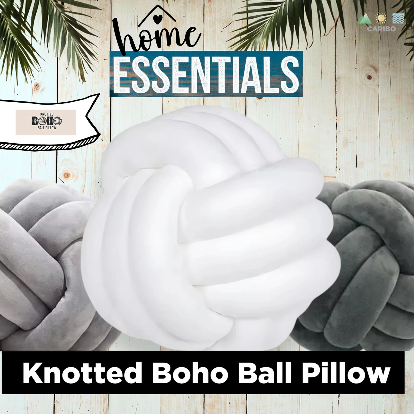 Knotted Boho Ball Pillow