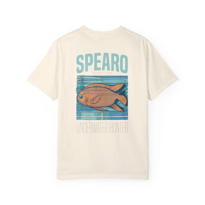 SPEARO UW HUNTER FISH WOODBLOCK GARMENT-DYED TEE