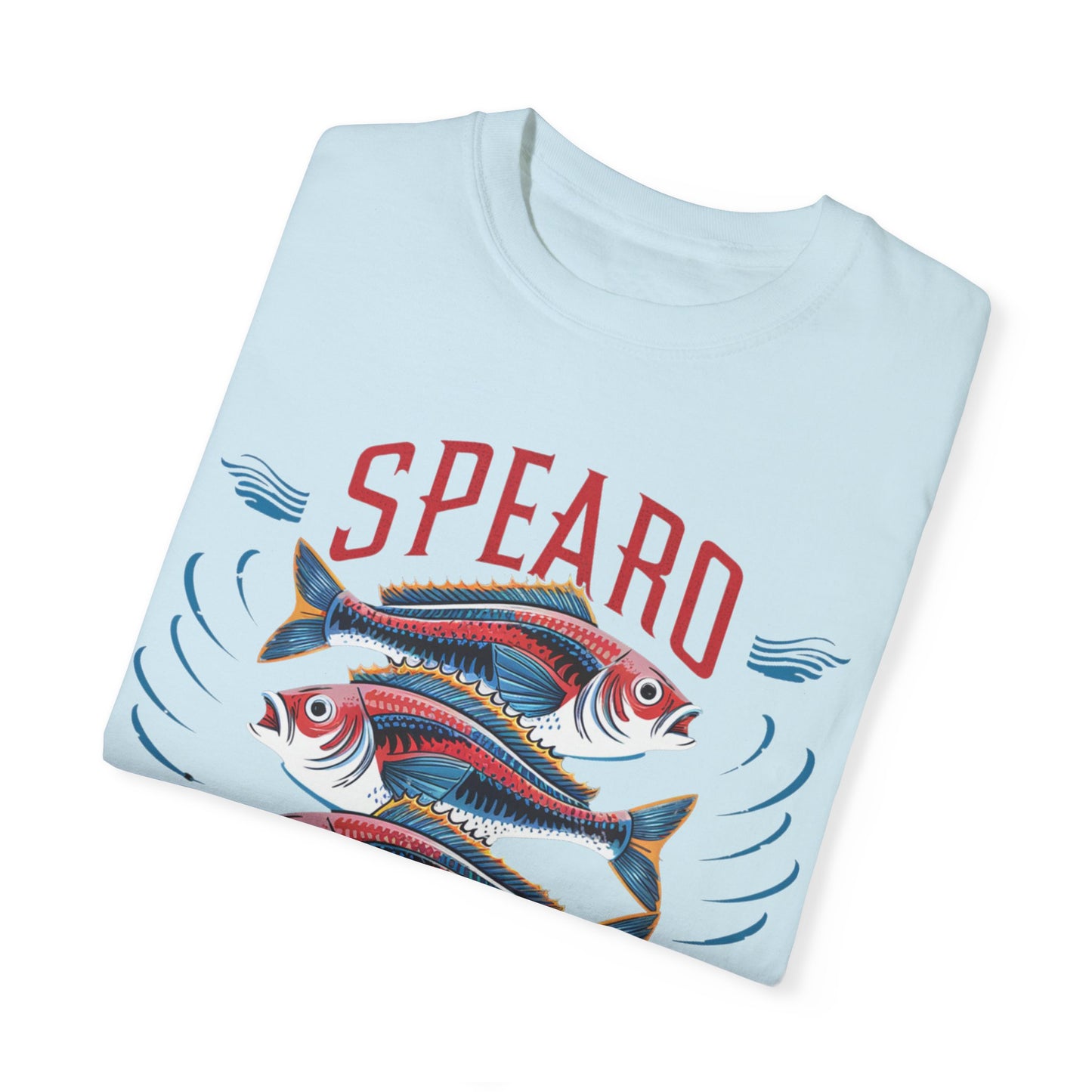 SPEARO WOODBLOCK FISH GARMENT-DYED TEE