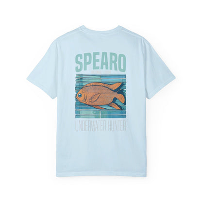 SPEARO UW HUNTER FISH WOODBLOCK GARMENT-DYED TEE