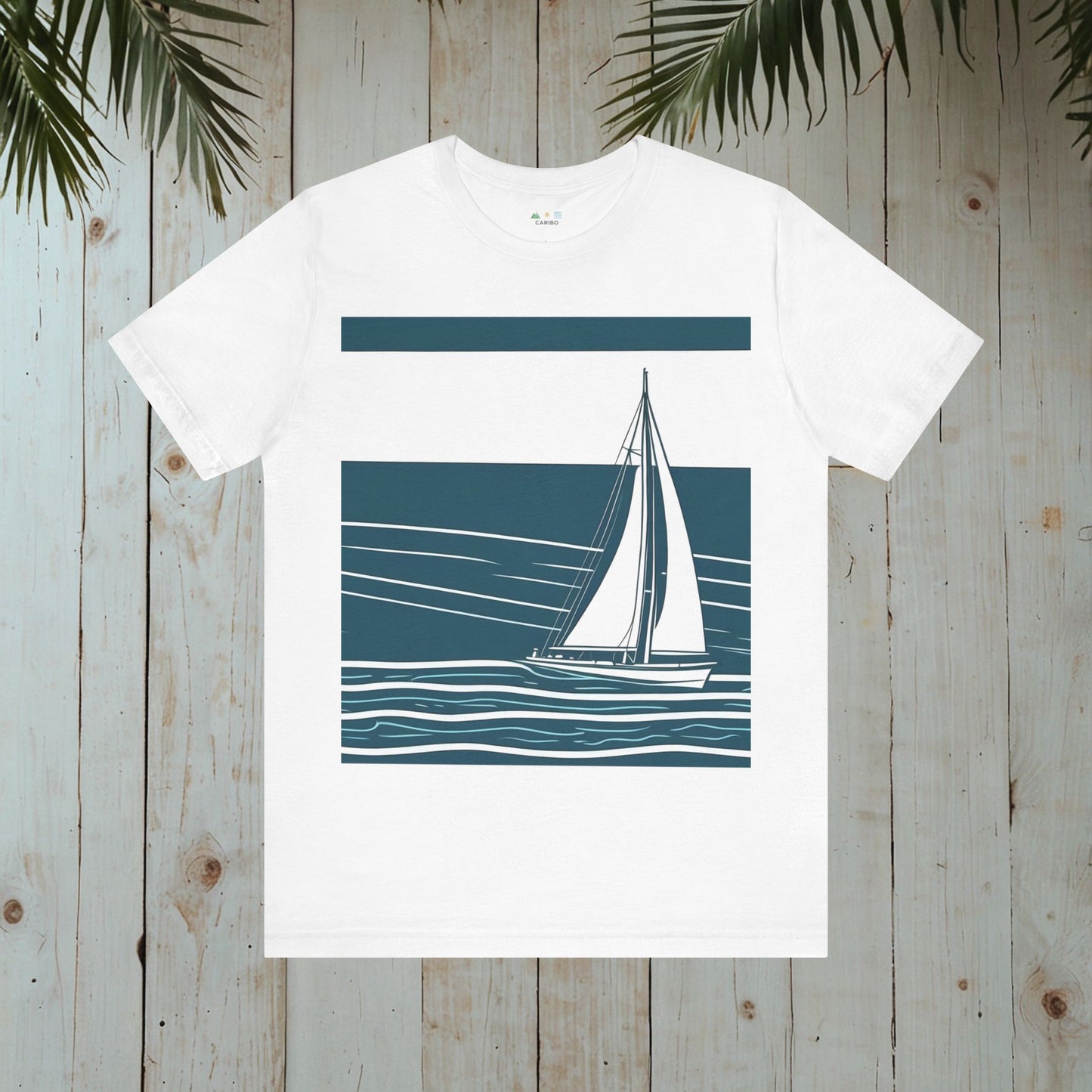 SAILBOAT RETRO BLUE NAUTICAL COLLECTION CLASSIC TEE